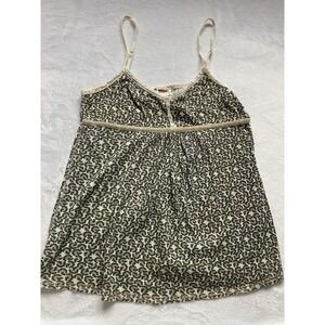 Mossimo Babydoll‎ Cami Tank Top Womens XL Y2K Cottagecore Button Crochet Nature